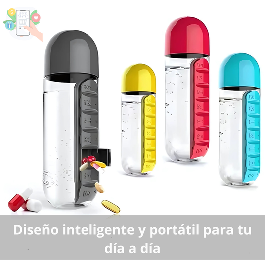 BOTELLA PASTILLERO 2 EN 1 ORGANIZADOR